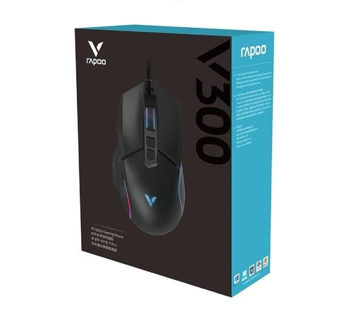 Rapoo V300 5000 DPI Wired Gaming Mouse (Black), Gaming Mice, RAPOO - ICT.com.mm