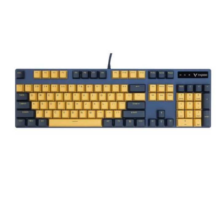 Rapoo V500 Pro Yellow Blue Gaming Keyboard (Alloy), Gaming Keyboards, RAPOO - ICT.com.mm