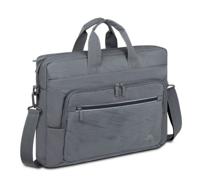 Rivacase 7531 Alpendorf ECO gray laptop bag made from recycled RPET material for 15.6 inch laptops and 16 inch MacBook Pro.