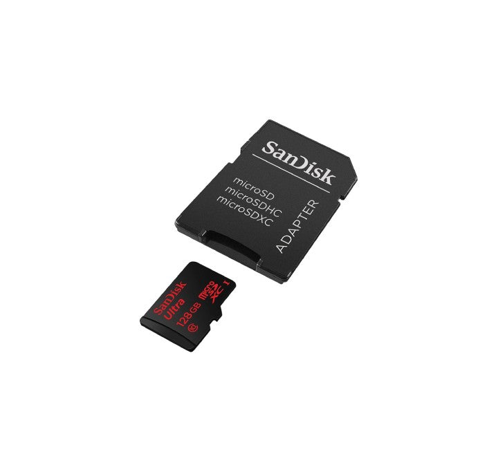 SanDisk Ultra 128GB MicroSDXC UHS-I Card with Adapter (SDSQUNC-128G-GN6MA), Flash Memory Cards, SanDisk - ICT.com.mm