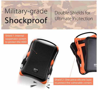 Silicon Power Storage Hard Drive Armor A30 (2TB), Portable Drives HDDs, Silicon Power - ICT.com.mm