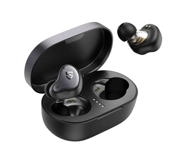 SoundPEATS H1 Hybrid Dual Driver True Wireless Earbuds (Black), Earbuds, SoundPEATS - ICT.com.mm