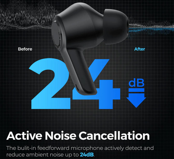 SoundPEATS T3 Active Noise Cancelling TWS Earbuds (Black), Earbuds, SoundPEATS - ICT.com.mm