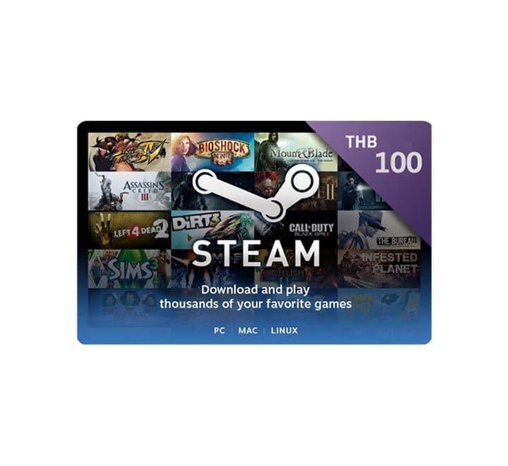 Steam Wallet Gift Card-100 Bahts, Gaming Gift Cards, STEAM - ICT.com.mm