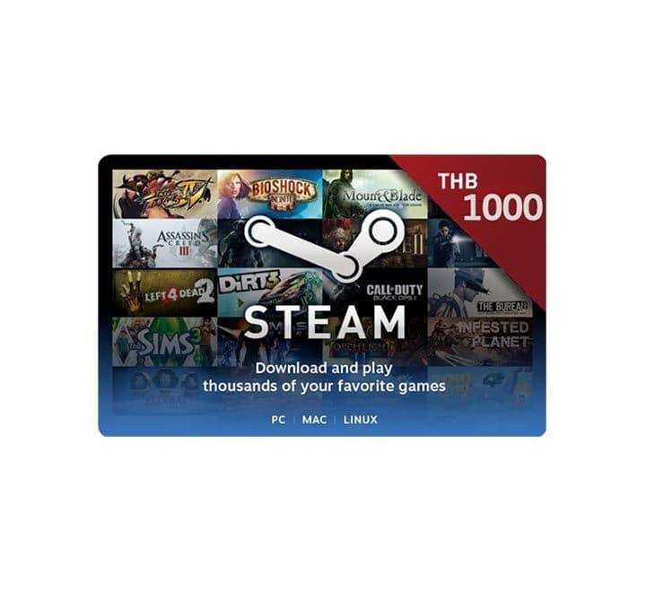 Steam Wallet Gift Card-1000 Bahts, Gaming Gift Cards, STEAM - ICT.com.mm