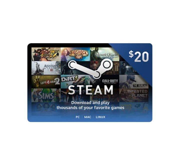 Steam Wallet Gift Card-$ 20 USD, Gaming Gift Cards, STEAM - ICT.com.mm