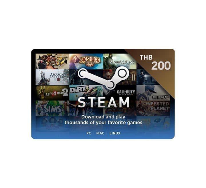 Steam Wallet Gift Card-200 Bahts, Gaming Gift Cards, STEAM - ICT.com.mm