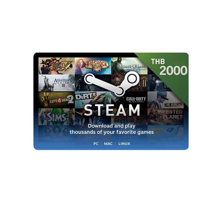 Steam Wallet Gift Card-2000 Bahts, Gaming Gift Cards, STEAM - ICT.com.mm