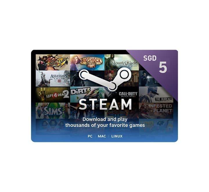 Steam Wallet Gift Card-S$5 SGD, Gaming Gift Cards, STEAM - ICT.com.mm