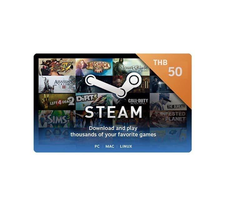 Steam Wallet Gift Card-50 Bahts, Gaming Gift Cards, STEAM - ICT.com.mm