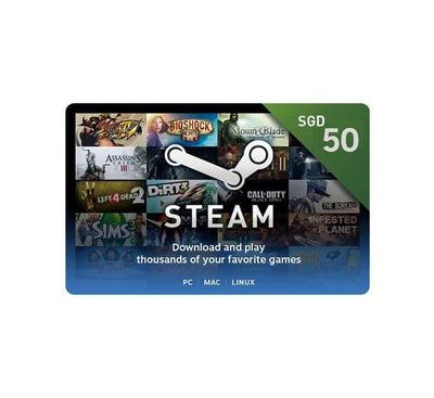 Steam Wallet Gift Card-S$ 50 SGD, Gaming Gift Cards, STEAM - ICT.com.mm