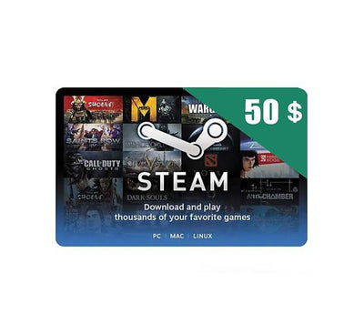 Steam Wallet Gift Card-$ 50 USD, Gaming Gift Cards, STEAM - ICT.com.mm