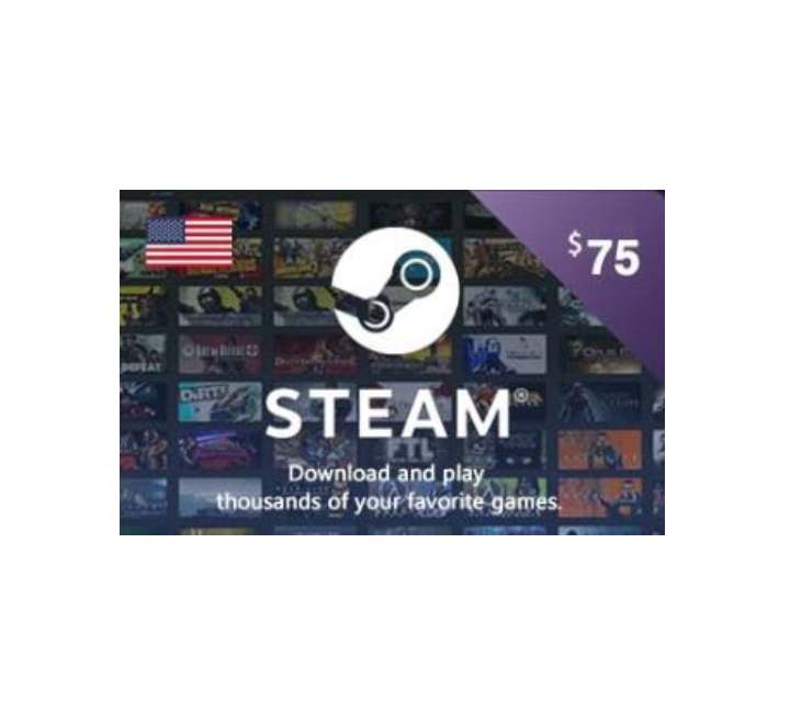 Steam Wallet Gift Card-$ 75 USD, Gaming Gift Cards, STEAM - ICT.com.mm