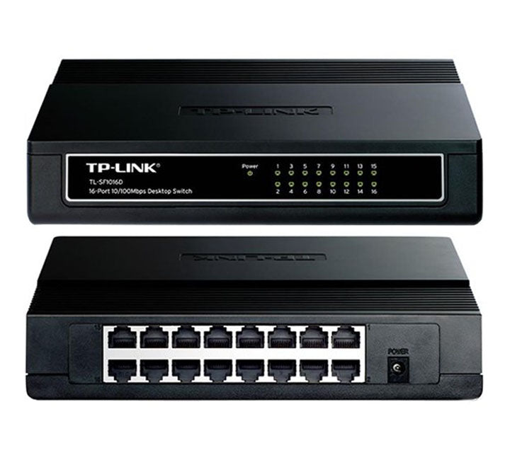 TP-Link 16-Port 10/100Mbps Desktop Switch (TL-SF1016D), Unmanaged Switches, TP-Link - ICT.com.mm