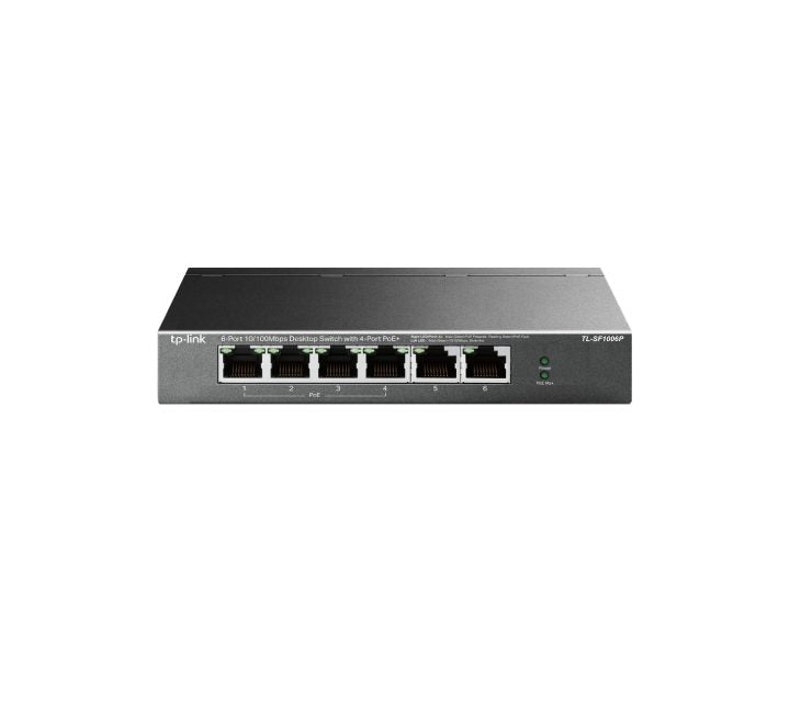 TP-Link 6-Port 10/100Mbps Desktop PoE Switch with 4-Port PoE+ (TL-SF1006P), POE Switches, TP-Link - ICT.com.mm