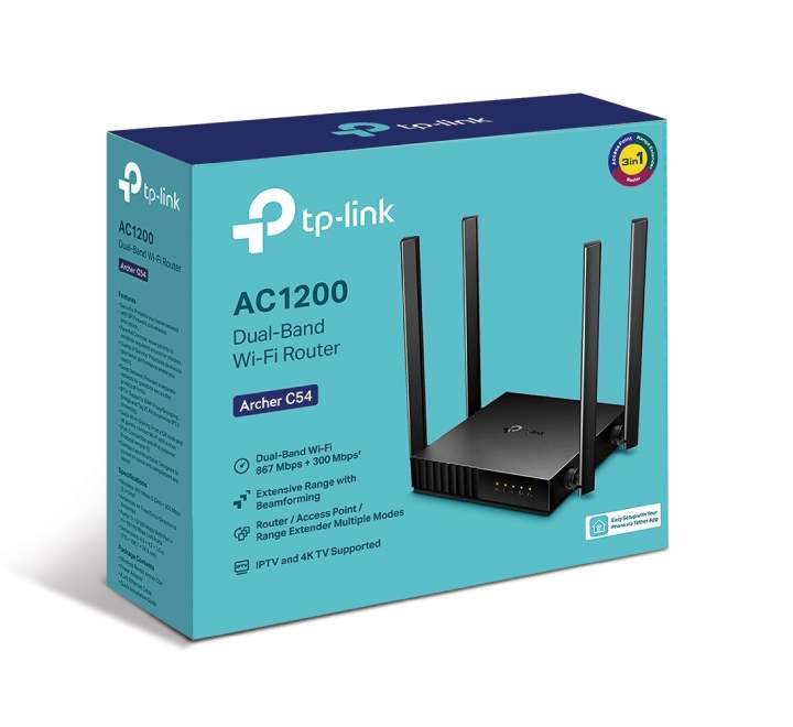 TP-Link AC1200 Dual-Band Wi-Fi Router (Archer C54), Wireless Routers, TP-Link - ICT.com.mm
