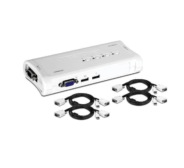 TRENDnet 4-Port USB KVM Switch Kit (TK-407K), KVM Switches, TRENDnet - ICT.com.mm
