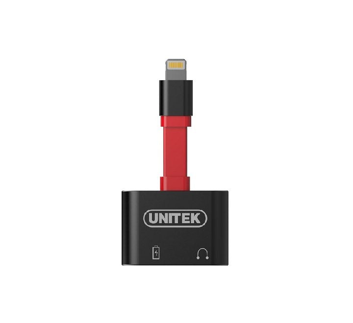 Unitek M1103A 2 in 1 Lightning Splitter for 3.5mm Headphone and Charging, USB Hub, Unitek - ICT.com.mm