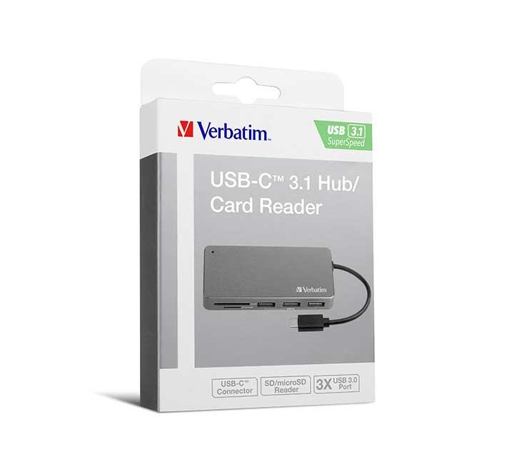 Verbatim 5 in 1 USB-C 3.1 Card Reader, Memory/SD Cards, Verbatim - ICT.com.mm
