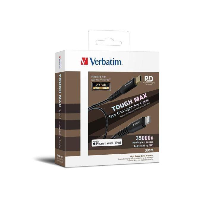 Verbatim Sync & Charge Tough Max Type-C to Lightning Cable (Black), Lightning Cables, Verbatim - ICT.com.mm
