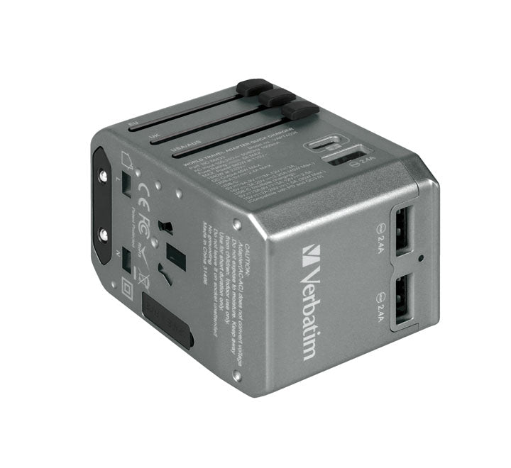 Verbatim 4 Port 45W PD & QC Universal Travel Adapter – ICT.com.mm