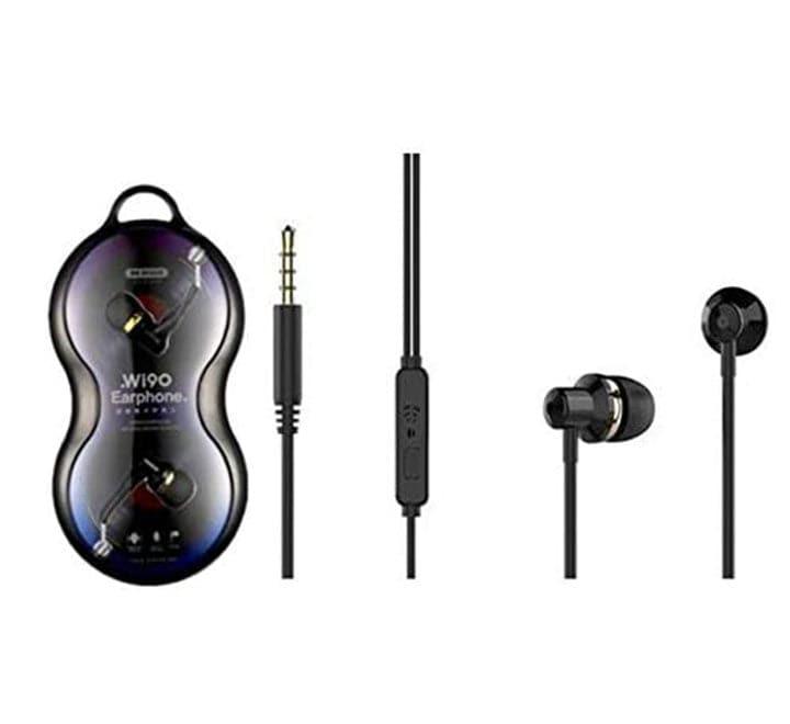 WK Design WI90 Wired Earphone With Mic (Black) - ICT.com.mm