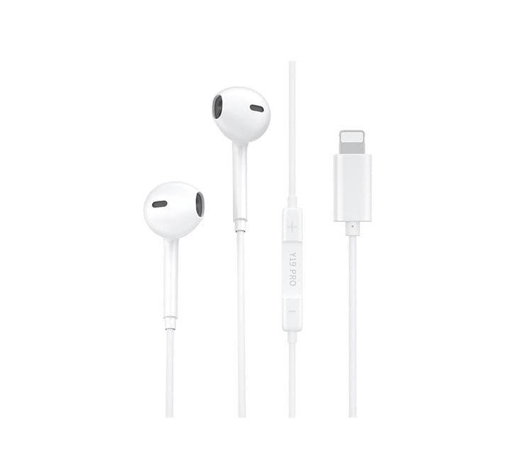 WK Design Y19 Pro Lightning Wired Earphone (White), In-ear Headphones, WK DESIGN - ICT.com.mm