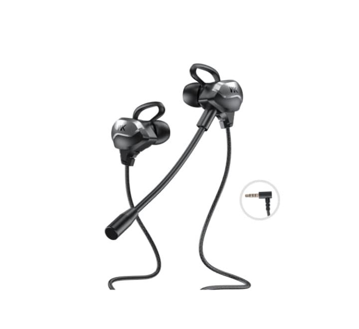 WK Design ET-Y30 3.5MM Earphone Wired For Games With Mic (Black) - ICT.com.mm
