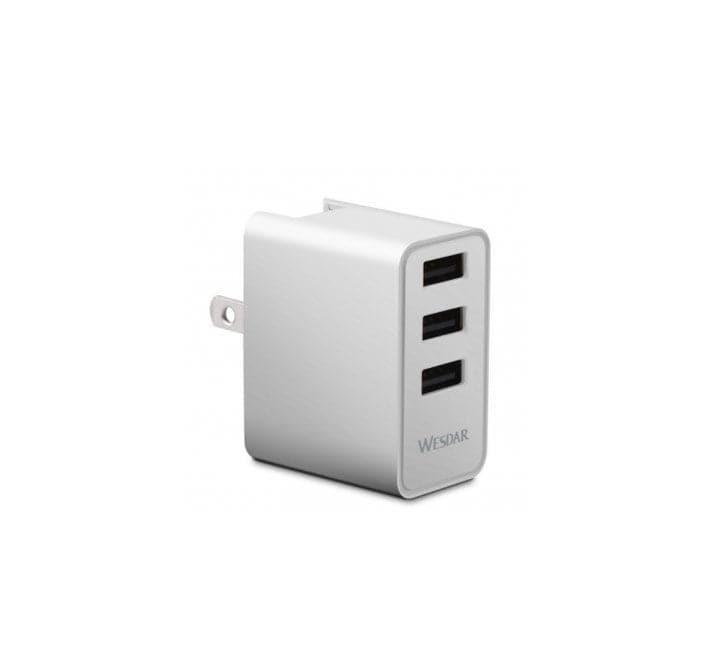 Wesdar AC-5 Triple Port USB Charger (White), Adapter & Charger - Mobile, Wesdar - ICT.com.mm