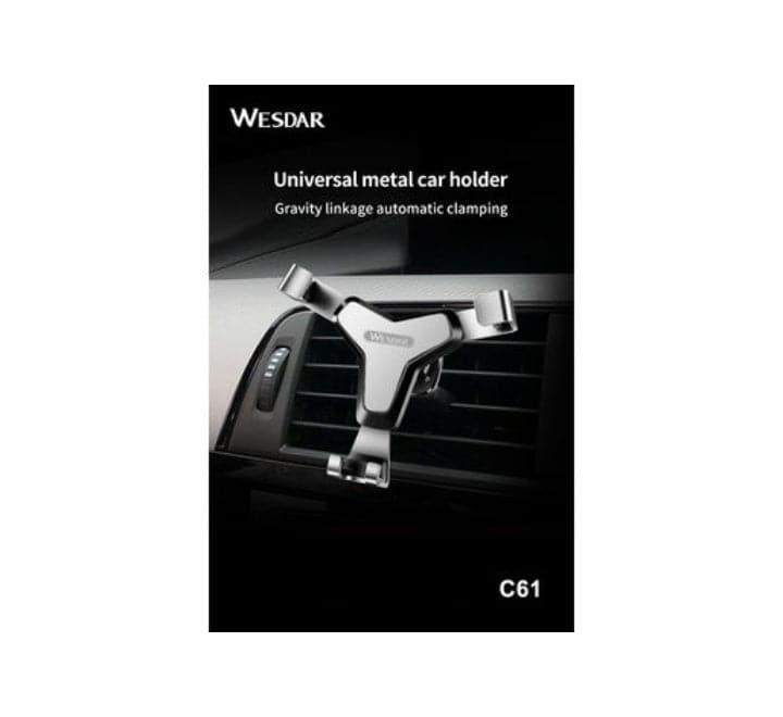 Wesdar C61 Alumiunm Mobile Phone Holder For Car (White), Car Mounts & Holders, Wesdar - ICT.com.mm