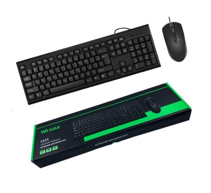 Wesdar KM5 USB Keyboard & Mouse Combo (Black), Keyboard & Mouse Combo, Wesdar - ICT.com.mm