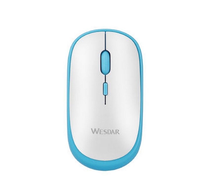 Wesdar X63 Wireless Mouse (White Blue), Wireless Mice, Wesdar - ICT.com.mm