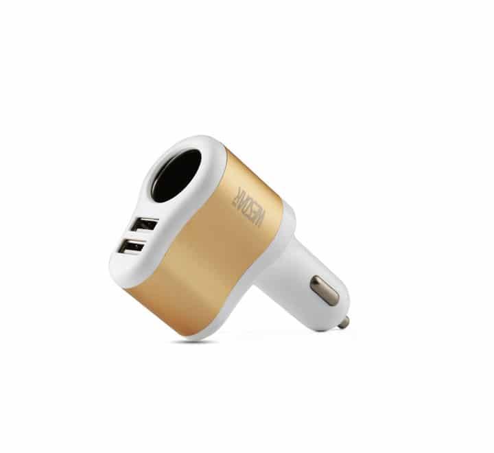 Wesdar U2 Car Charger (Gold), Car Chargers, Wesdar - ICT.com.mm