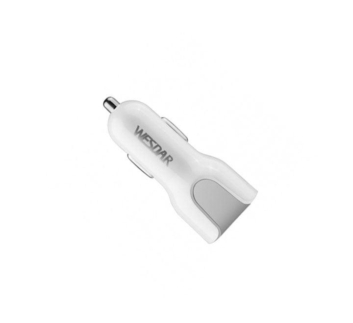 Wesdar U3 Car Charger (White), Car Chargers, Wesdar - ICT.com.mm