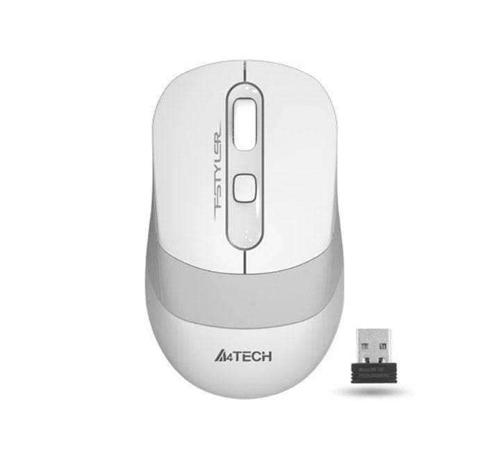 A4Tech FStyler Wireless Mouse FG10 (White), Mice, A4Tech - ICT.com.mm
