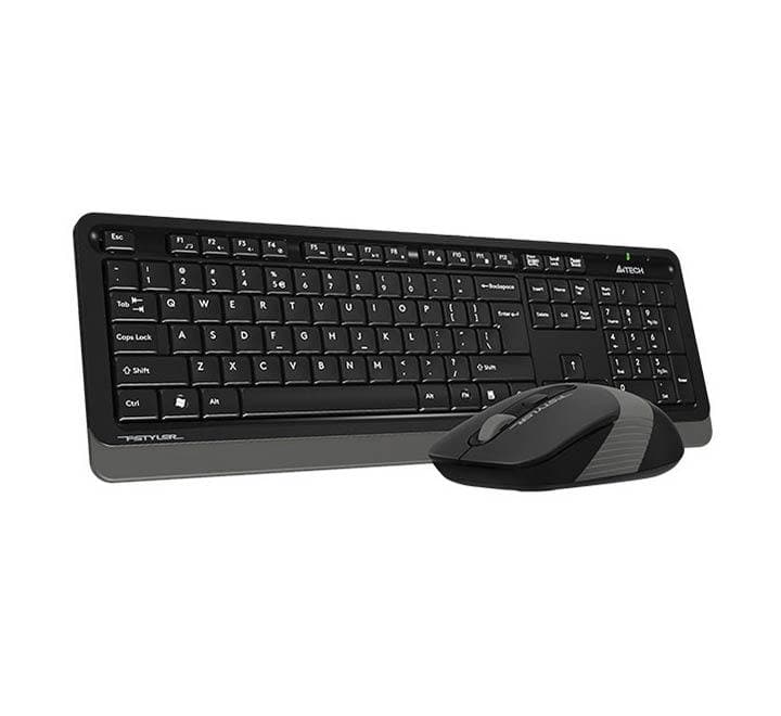 A4Tech Power-Saving Wireless Keyboard & Mouse FG1010 (Black/Grey), Keyboard & Mouse Combo, A4Tech - ICT.com.mm
