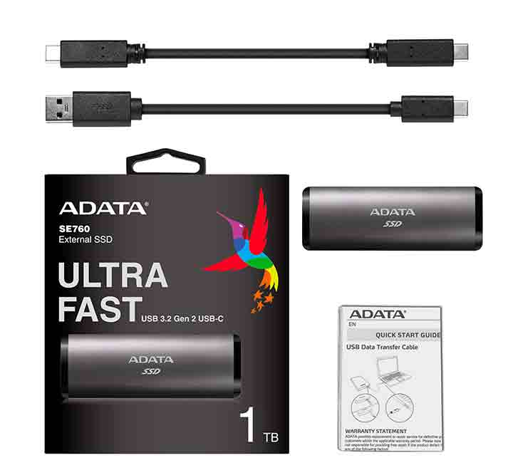 Adata SE760 USB 3.2 Gen2 Type C (512GB), Portable Drives SSDs, Adata - ICT.com.mm