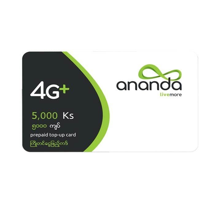 Ananda Prepaid Card-5000 Ks, Prepaid Cards, Ananda - ICT.com.mm
