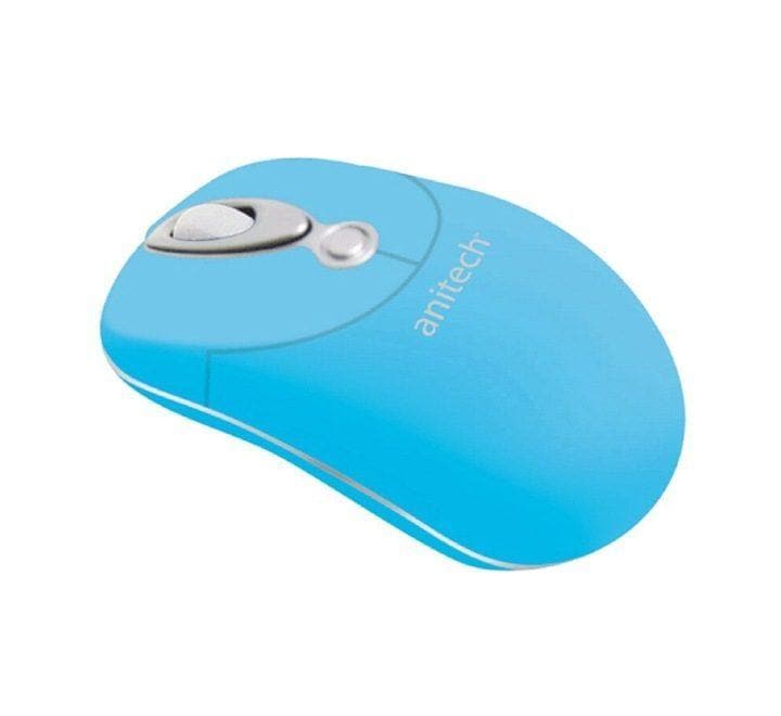 Anitech A521 Optical Wired Mouse (Blue), Mice, Anitech - ICT.com.mm