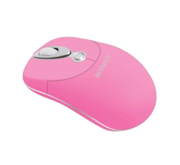 Anitech A521 Optical Wired Mouse (Pink), Mice, Anitech - ICT.com.mm