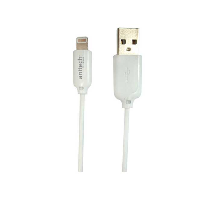 Anitech D220 Iphone Lightning Cable (White), Apple Power & Cables, Anitech - ICT.com.mm