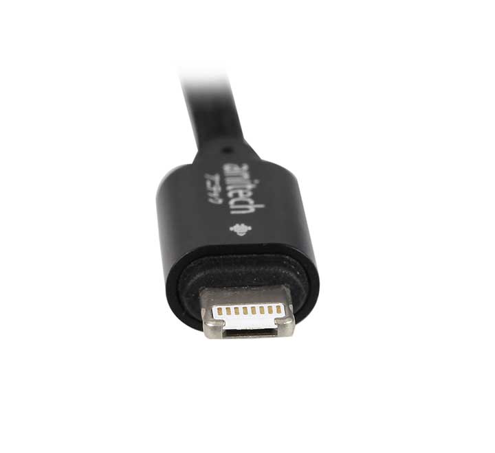 Anitech D225 iPhone and Android USB Cable (Black), USB-C Cables, Anitech - ICT.com.mm