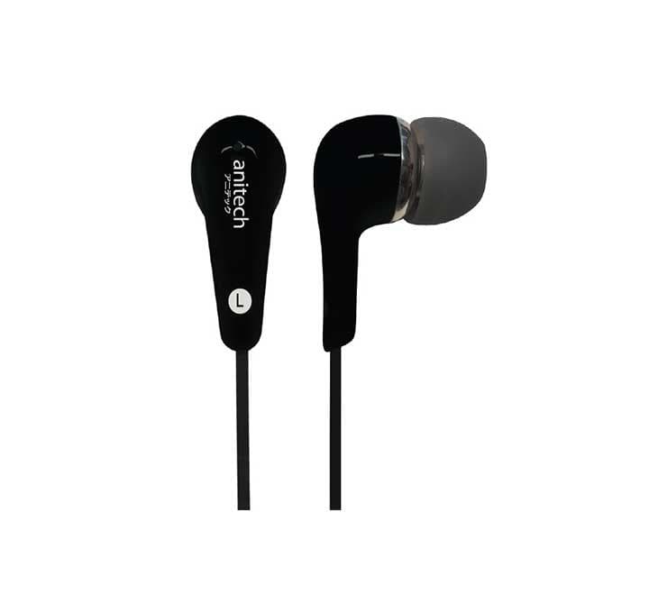 Anitech EP22 Earphone (Black), In-ear Headphones, Anitech - ICT.com.mm