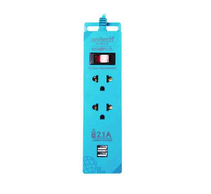 Anitech H101 Power Strip (Blue), Power Boards, Anitech - ICT.com.mm