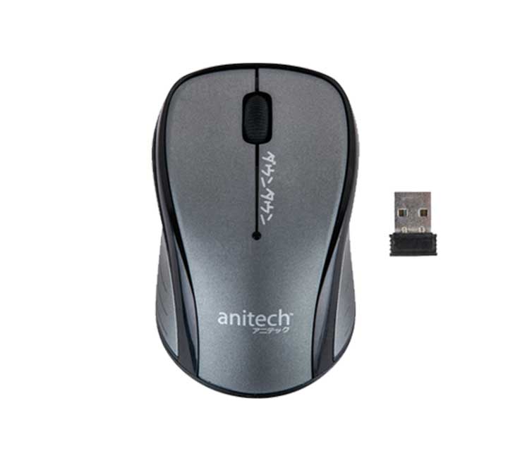 Anitech MW315 Wireless Optical Mouse (Gray), Mice, Anitech - ICT.com.mm