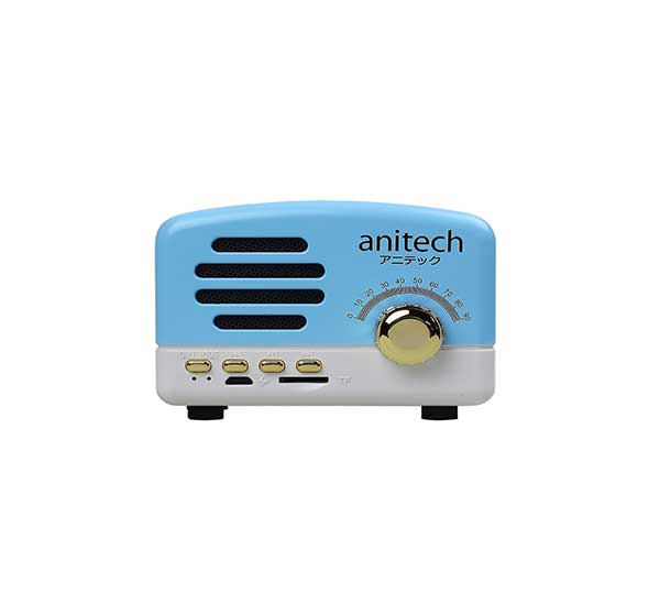 Anitech Portable Bluetooth Speaker V102 (Blue), Portable Speakers, Anitech - ICT.com.mm