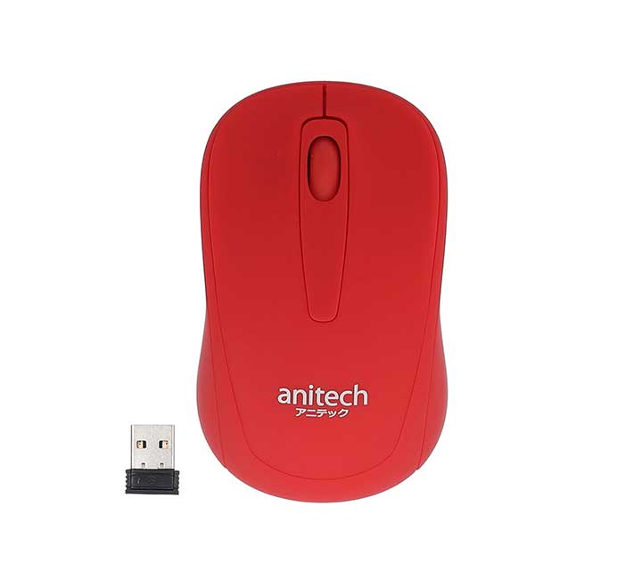 Anitech W221 Wireless Optical Mouse (Red), Mice, Anitech - ICT.com.mm
