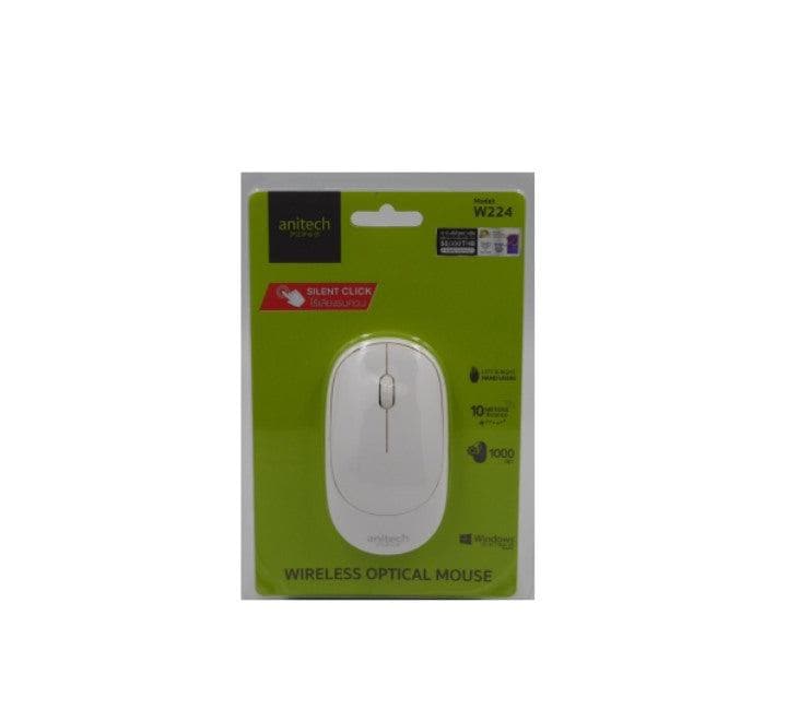Anitech W224WH Wireless Silent Optical Mouse (White), Mice, Anitech - ICT.com.mm
