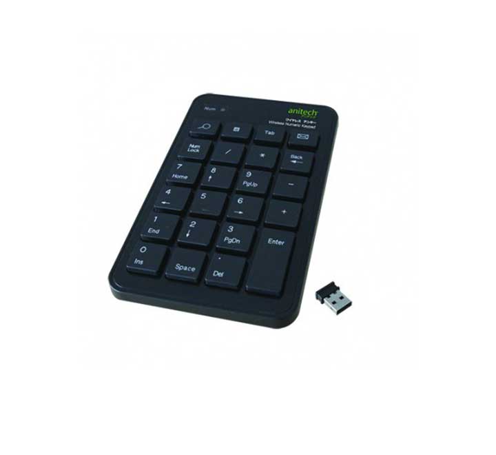 Anitech Wireless Numeric Keypad N181BK, Keyboards, Anitech - ICT.com.mm