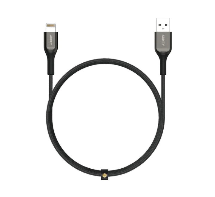 Aukey CB-AKL1 MFI USB A To Lightning Kevlar Cable (Black), Lightning Cables, AUKEY - ICT.com.mm